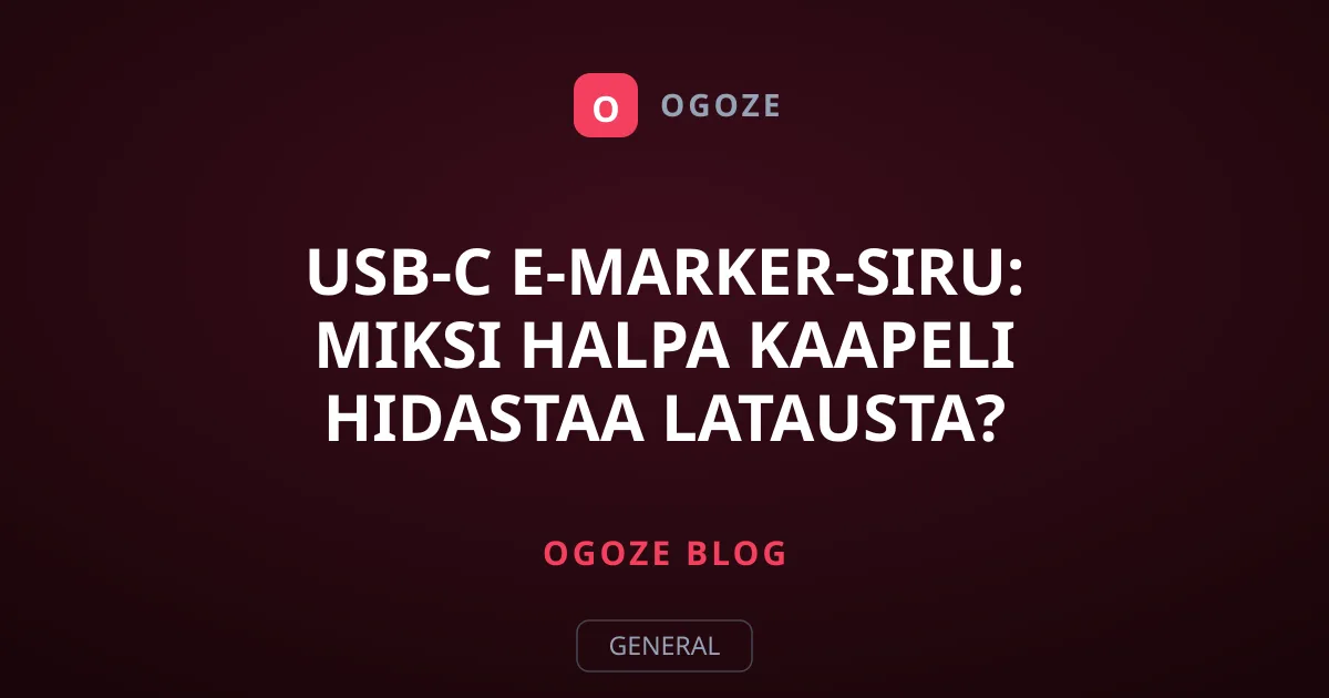 USB-C E-Marker-siru: Miksi halpa kaapeli hidastaa latausta?